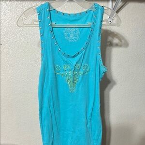 Twenty X Blue Embellished Tank Top